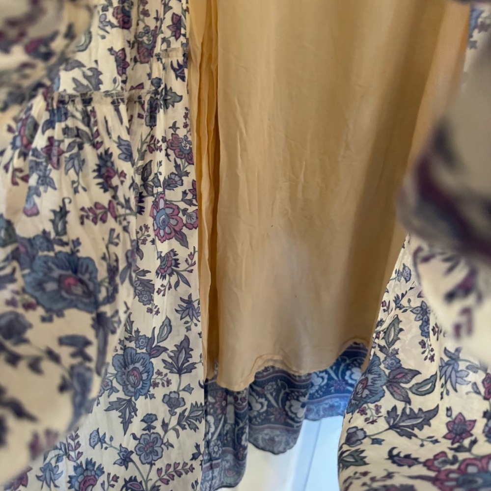 Spell And The Gypsy Collective Floral Puff  Sleeve Maxi Dress Blue Size S Boho - Picture 10 of 16